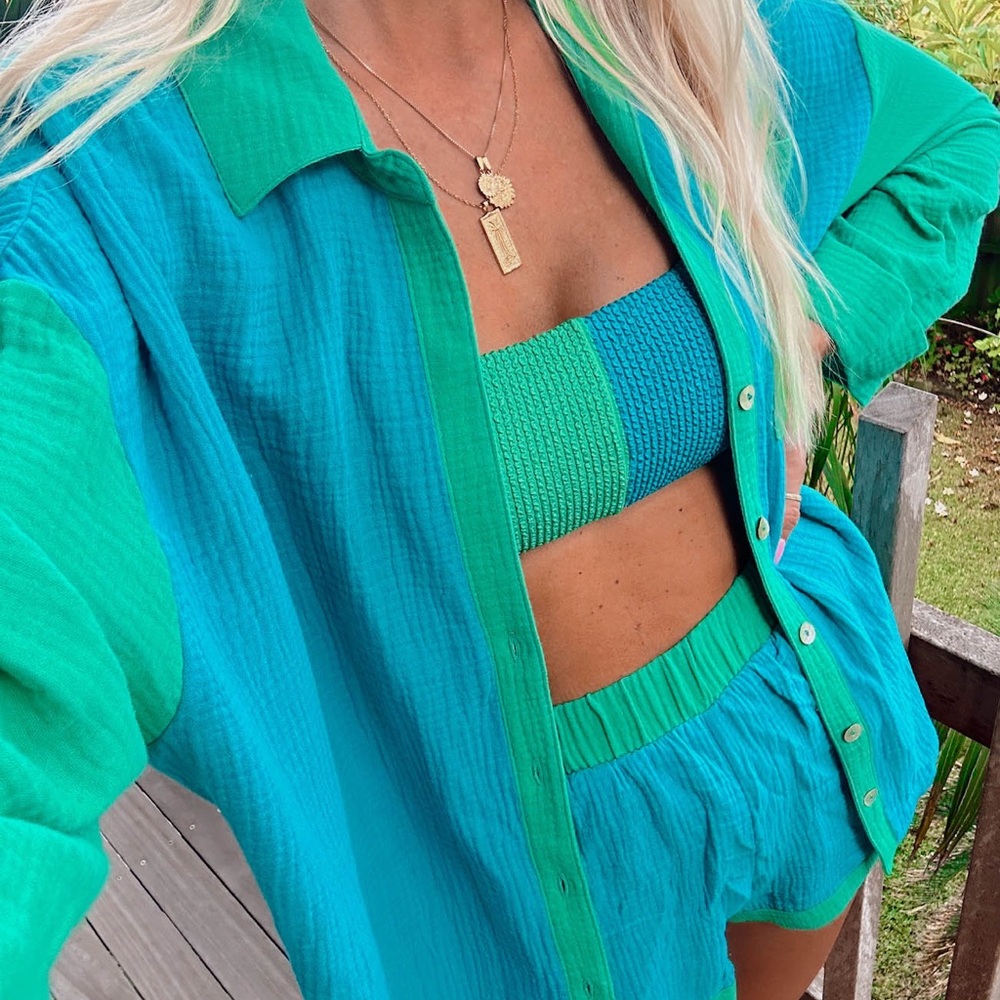 Show Me Your Mumu Sea Colorblock Gauze Set 🐳 🐢